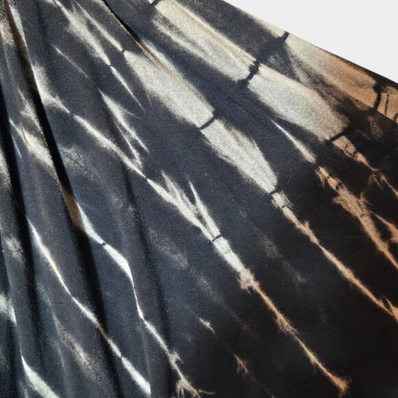 Mexicali Blues Tie Dye Blouson Top Black Grey Dolman Short Sleeve Soft Boho - Picture 6 of 7